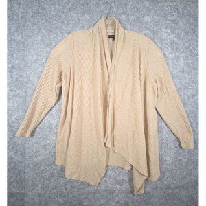 Lane Bryant Cardigan Sweater Open Front Mid Length Tan Women's  Size 14/16  Knit